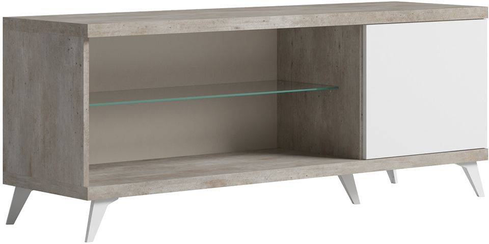 Product photograph of Status Treviso Day Grey Italian Tv Unit 151cm With Storage For Television Upto 60inch Plasma from Choice Furniture Superstore.